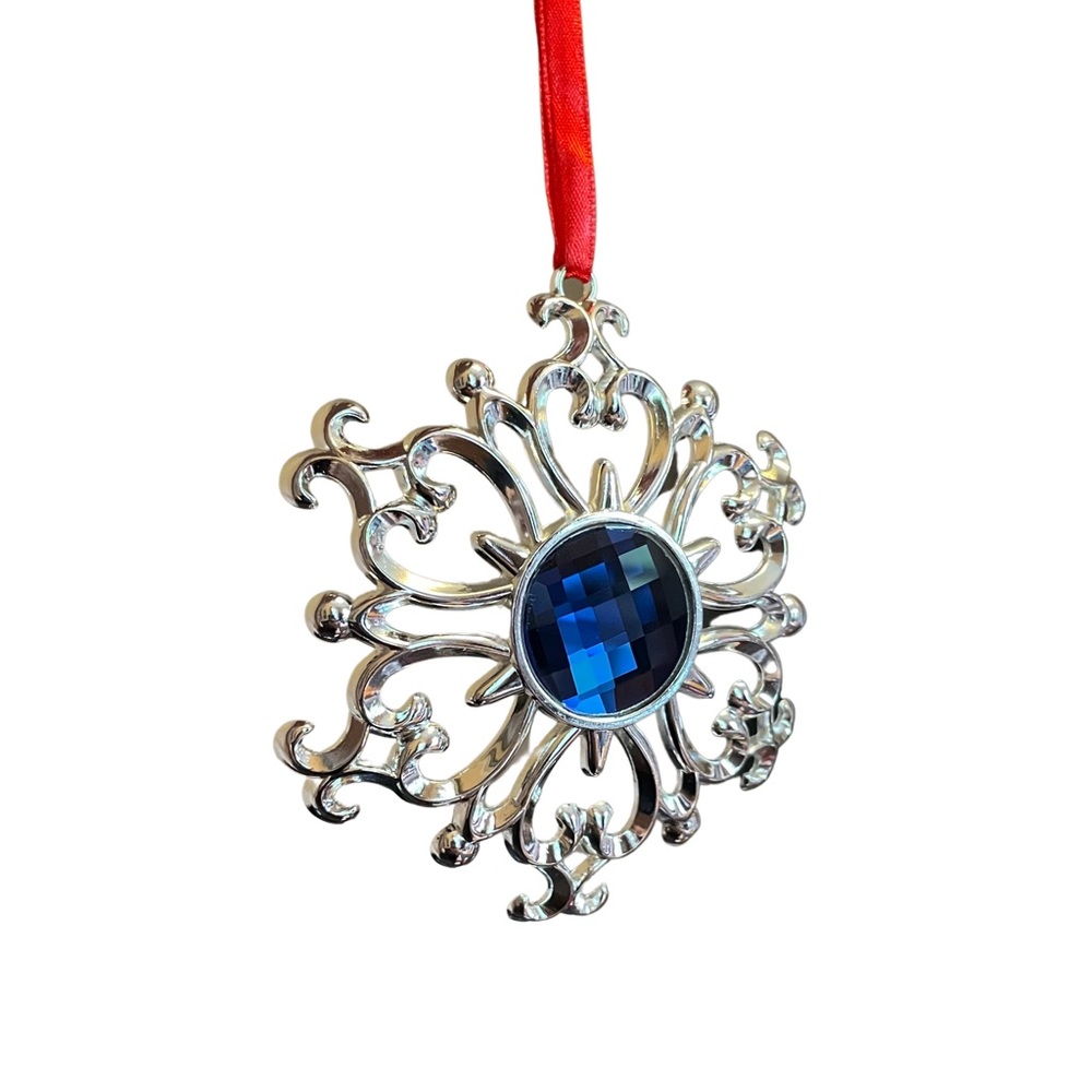 Lenox Bejeweled Snowflake Ornament Silverplate